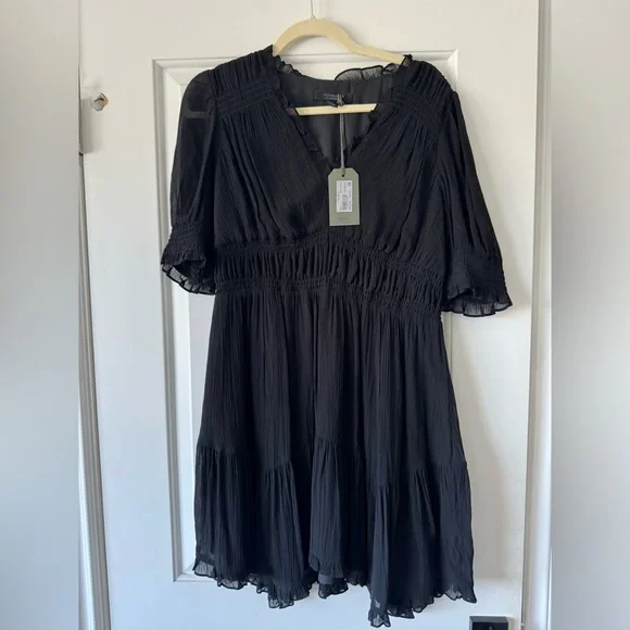 NWT All saints Via dress black US 8 - Picture 3 of 4